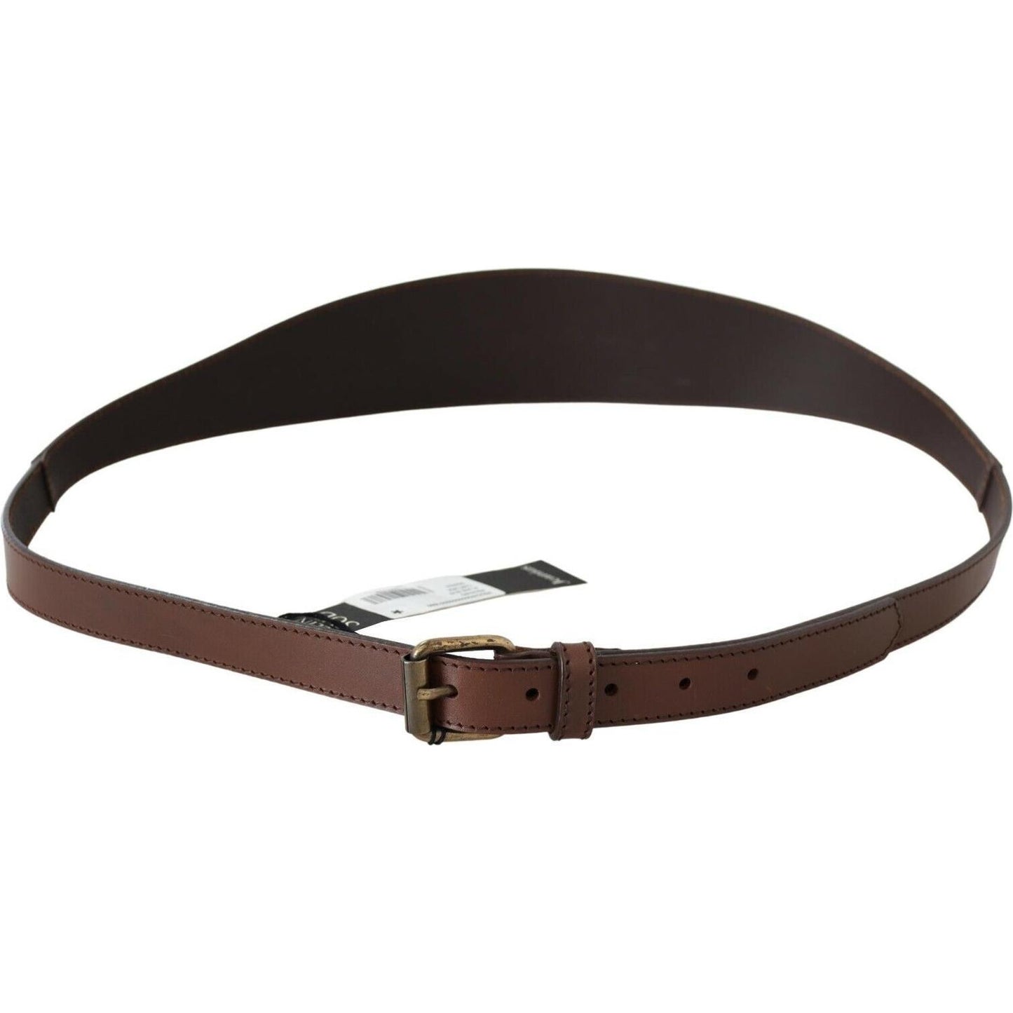 PLEIN SUD Brown Genuine Leather Rustic Metal Buckle Belt PLEIN SUD