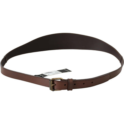 PLEIN SUD Brown Genuine Leather Rustic Metal Buckle Belt PLEIN SUD