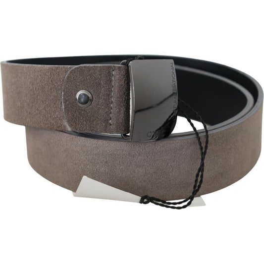 Costume National Brown Leather Square Logo Buckle Belt Costume National
