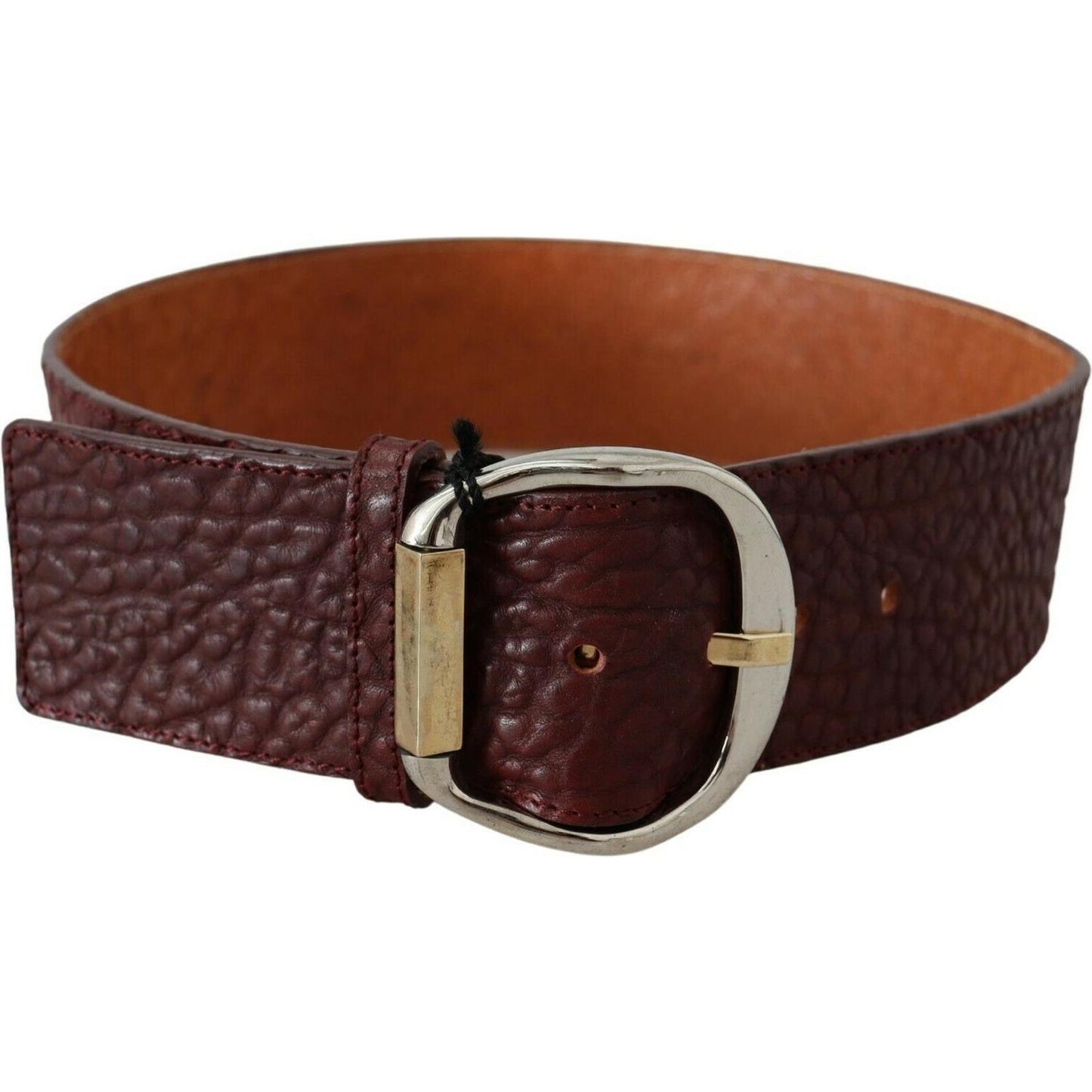 GF Ferre Bordeaux Wide Leather Waist Gold Silver Belt GF Ferre