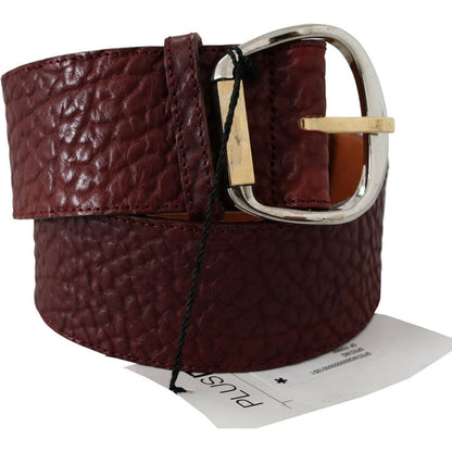 GF Ferre Bordeaux Wide Leather Waist Gold Silver Belt GF Ferre
