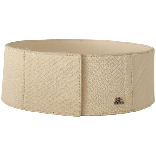 GF Ferre White Waxed Cotton Wide Fashion Belt GF Ferre
