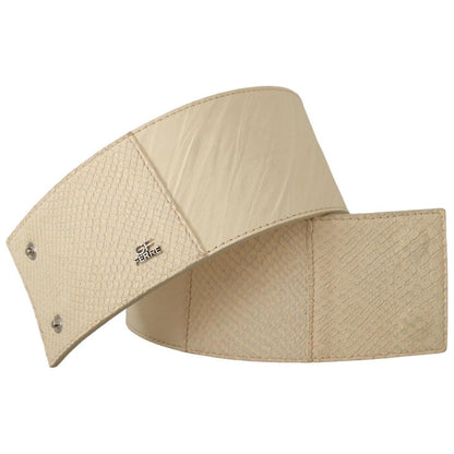 GF Ferre White Waxed Cotton Wide Fashion Belt GF Ferre