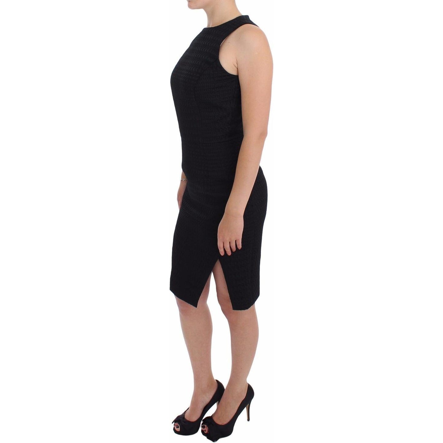 DAIZY SHELY Black Sheath Party Evening Knee Length Dress DAIZY SHELY