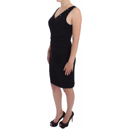 Roccobarocco Black Stretch Wiggle Pencil Sheath Bodycon Dress Roccobarocco