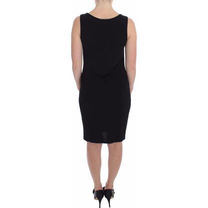 Roccobarocco Black Stretch Wiggle Pencil Sheath Bodycon Dress Roccobarocco