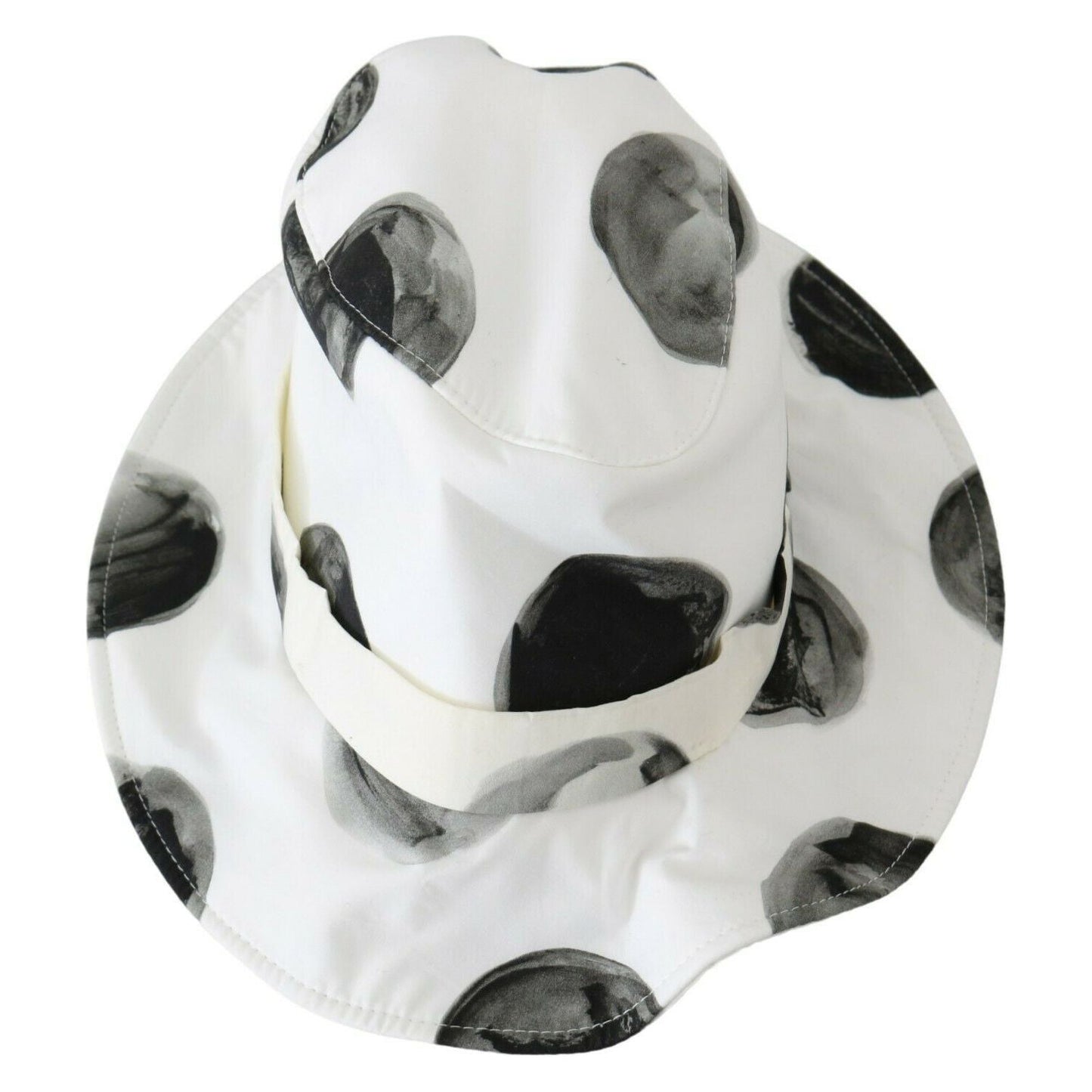 Dolce & Gabbana White Cotton Big Polka Dot Pattern Bucket Hat Dolce & Gabbana