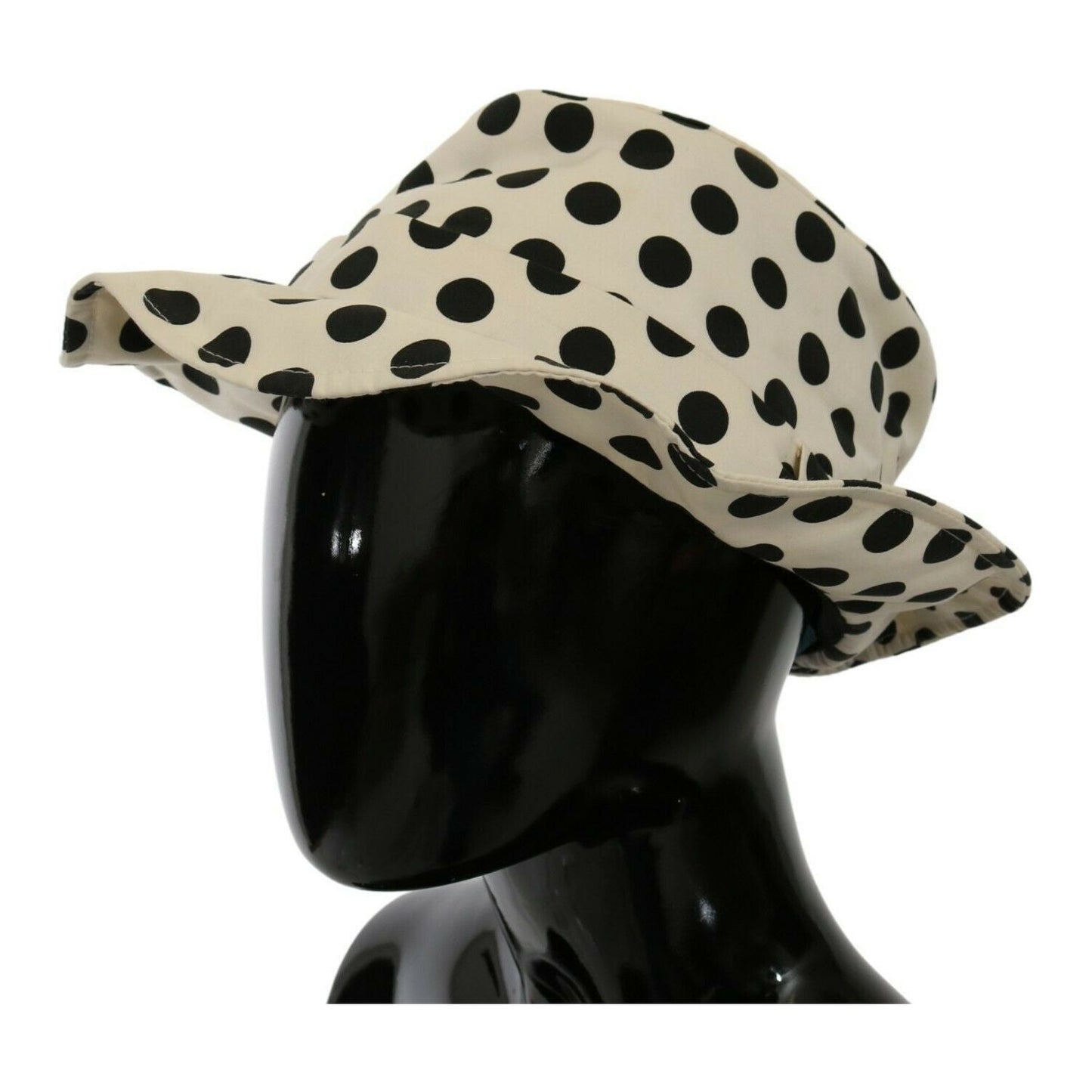 Dolce & Gabbana White 100% Cotton Polka Dot Design Trilby Hat Dolce & Gabbana