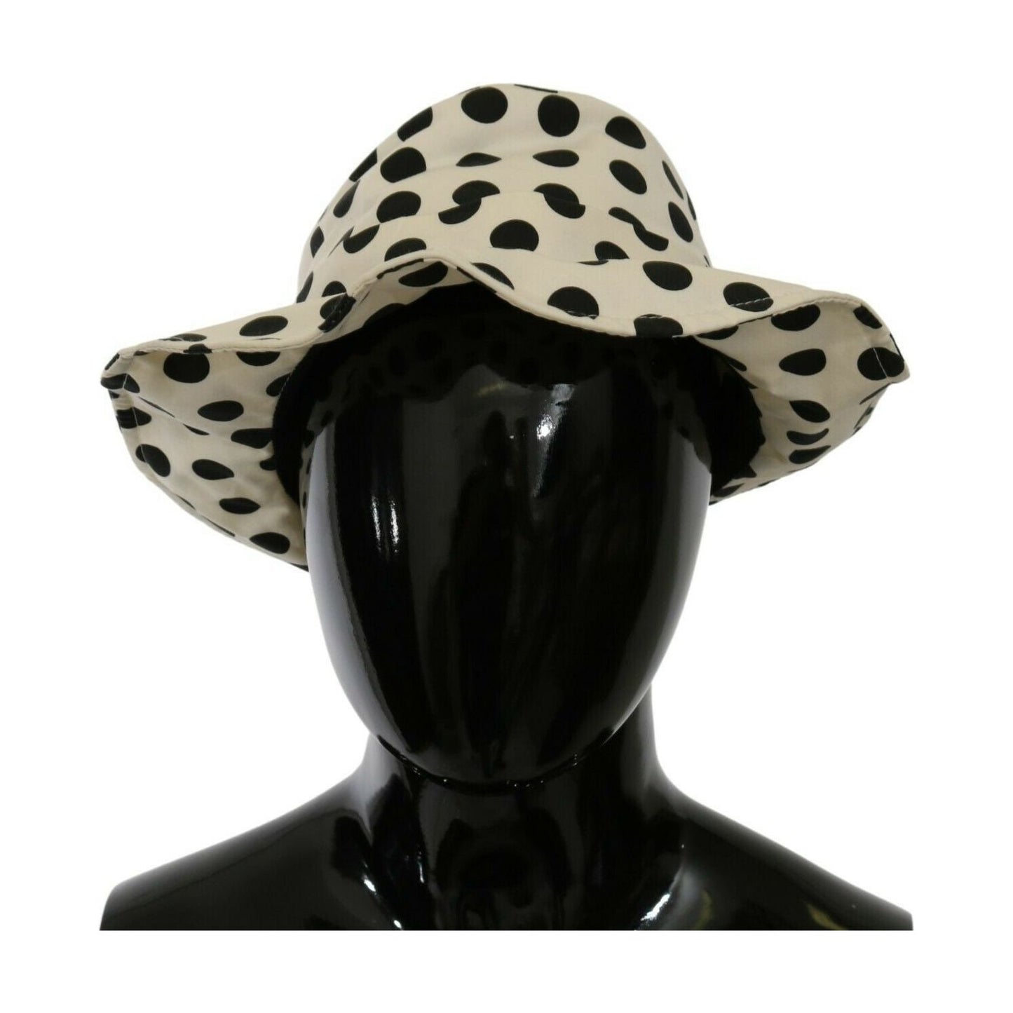 Dolce & Gabbana White 100% Cotton Polka Dot Design Trilby Hat Dolce & Gabbana