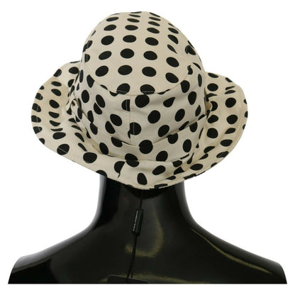 Dolce & Gabbana White 100% Cotton Polka Dot Design Trilby Hat Dolce & Gabbana