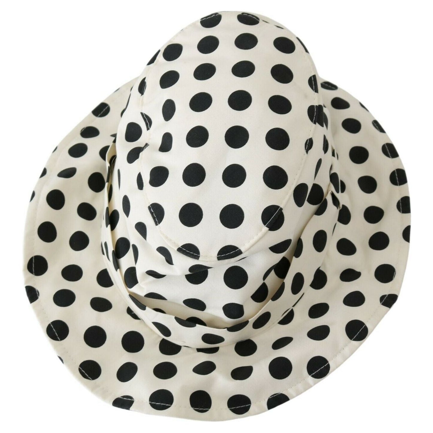 Dolce & Gabbana White 100% Cotton Polka Dot Design Trilby Hat Dolce & Gabbana