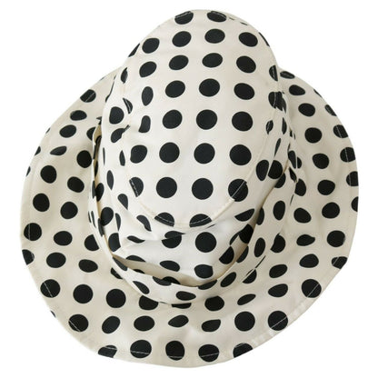 Dolce & Gabbana White 100% Cotton Polka Dot Design Trilby Hat Dolce & Gabbana