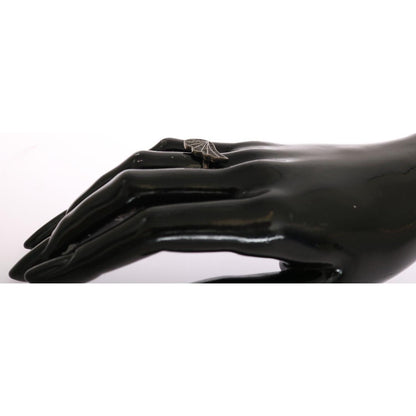 Nialaya Silver Womens Black CZ Rhodium 925 Ring