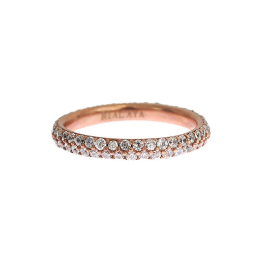 Nialaya Pink Gold 925 Silver Clear CZ Ring Nialaya