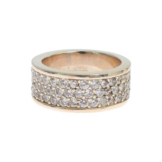 Nialaya Glamorous Silver CZ Crystal Embellished Ring Ring Nialaya