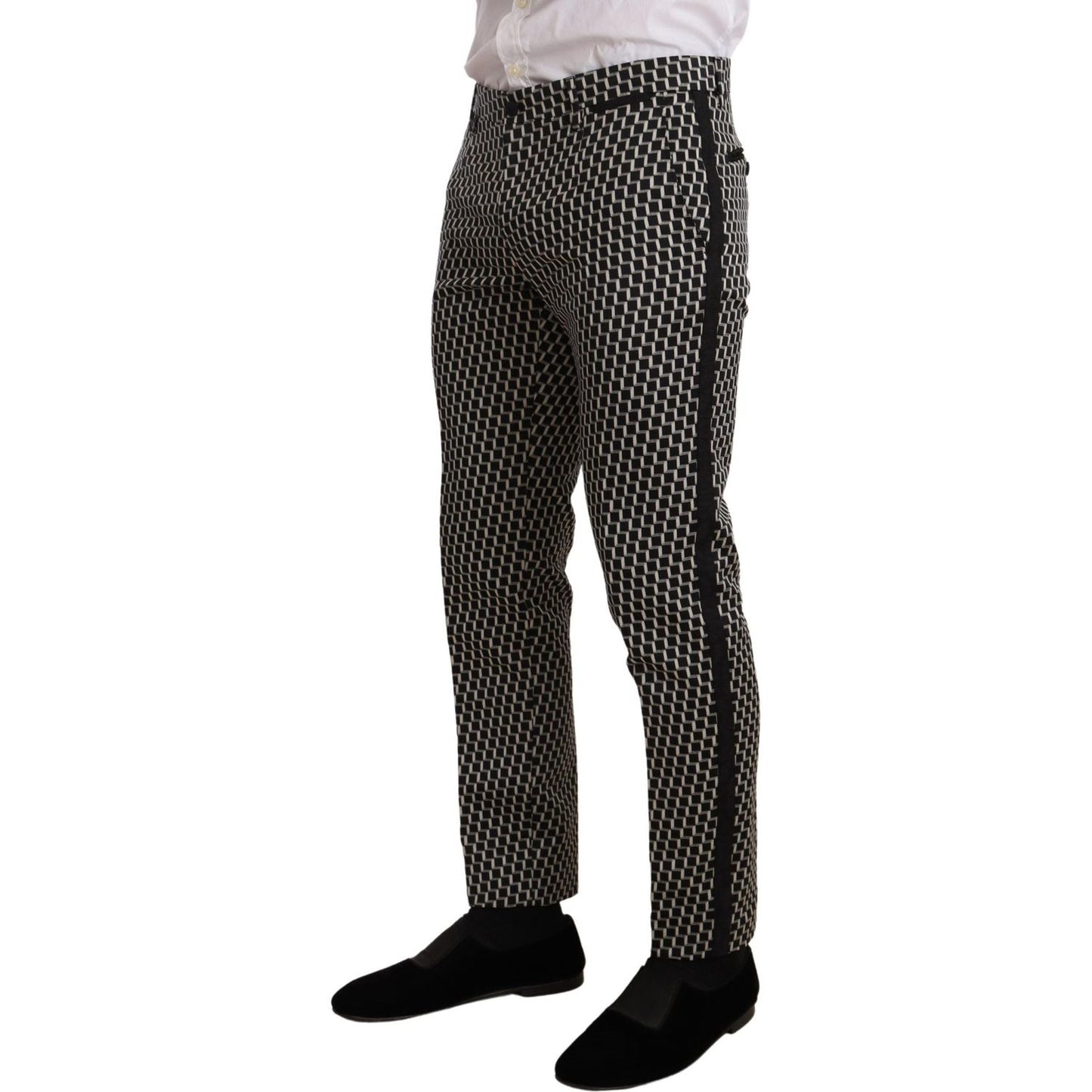 Dolce & Gabbana Black White Check 3 Piece Set MARTINI Suit Dolce & Gabbana