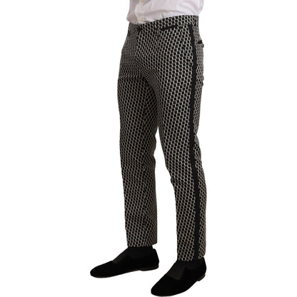 Dolce & Gabbana Black White Check 3 Piece Set MARTINI Suit Dolce & Gabbana