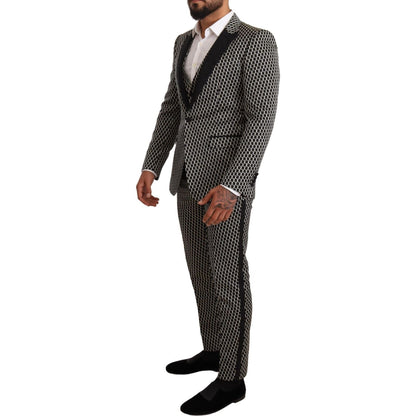 Dolce & Gabbana Black White Check 3 Piece Set MARTINI Suit Dolce & Gabbana