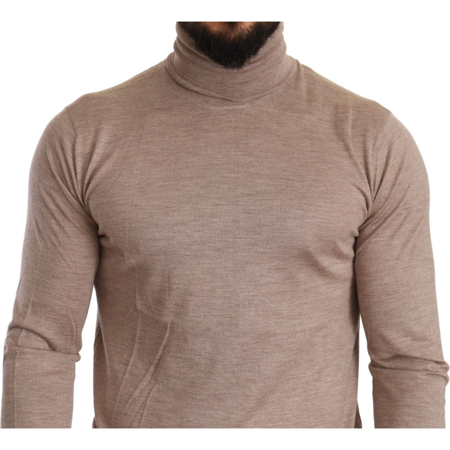 Dolce & Gabbana Beige Cashmere Turtleneck Pullover Sweater Dolce & Gabbana