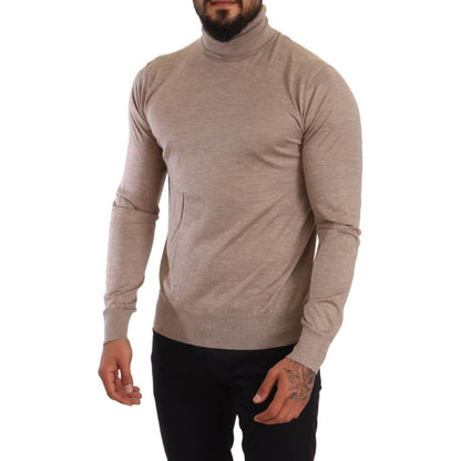 Dolce & Gabbana Beige Cashmere Turtleneck Pullover Sweater Dolce & Gabbana