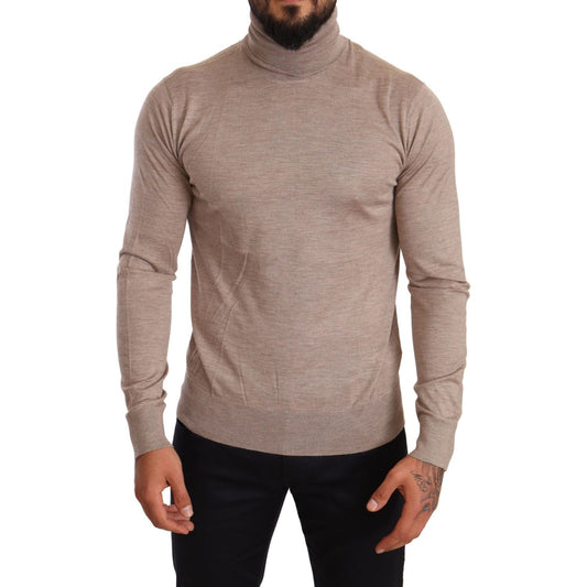 Dolce & Gabbana Beige Cashmere Turtleneck Pullover Sweater Dolce & Gabbana