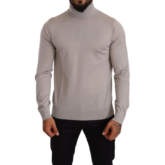 Dolce & Gabbana Gray Cashmere Turtleneck Pullover Sweater Dolce & Gabbana