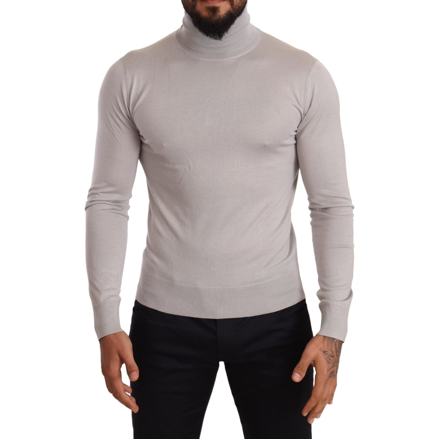 Elegant Cashmere-Silk Blend Turtleneck