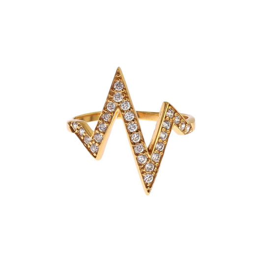 Nialaya Gold 925 Silver Womens Clear CZ 18K Ring Nialaya