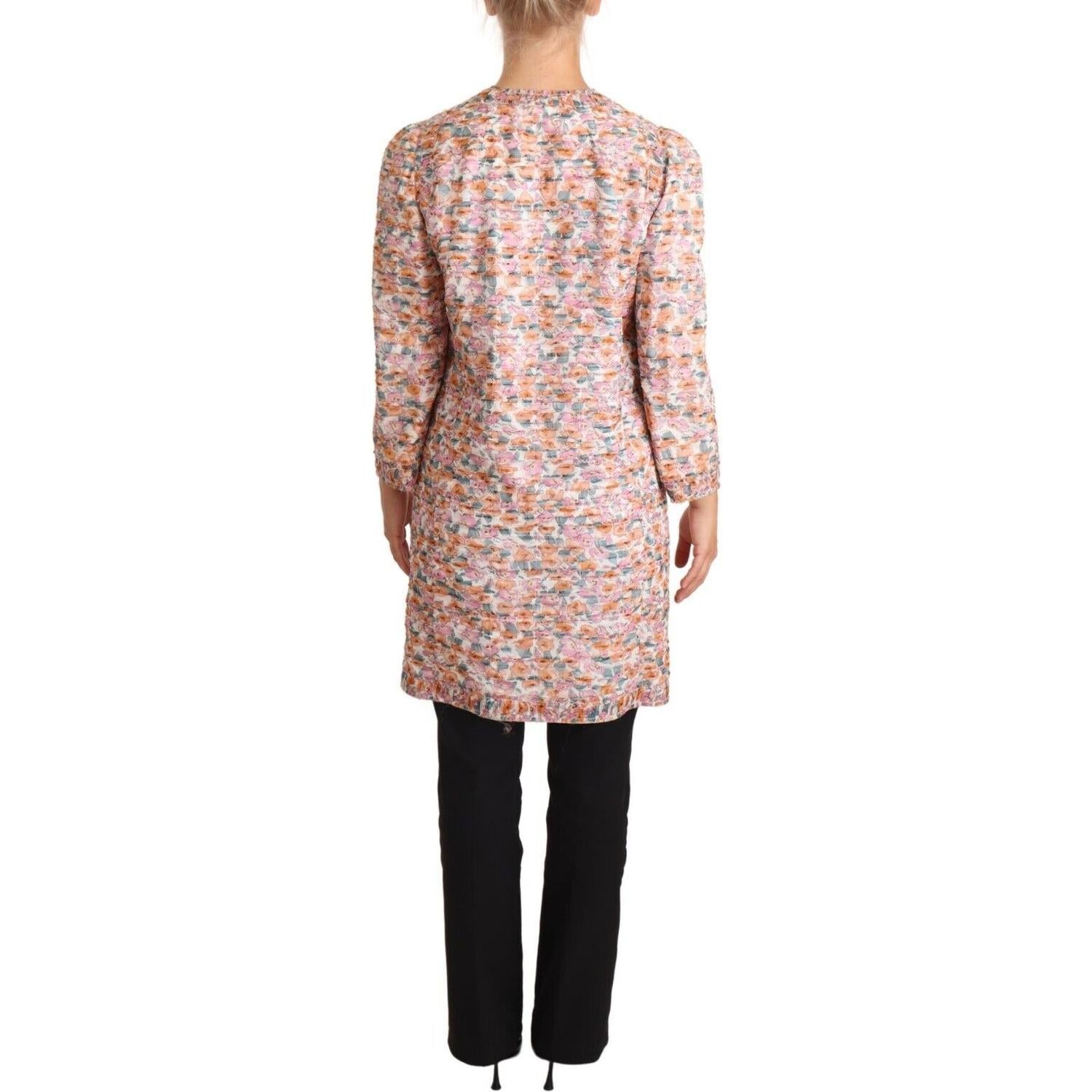 Dolce & Gabbana Multicolor Floral Print Silk Trench Coat Jacket