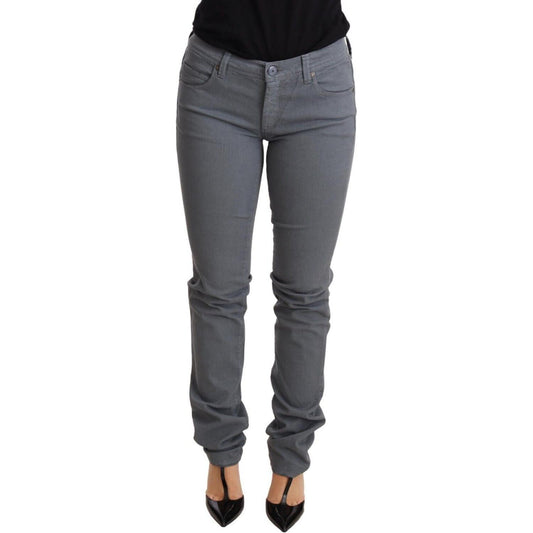 Ermanno Scervino Gray Low Waist Skinny Slim Trouser Cotton Jeans Ermanno Scervino