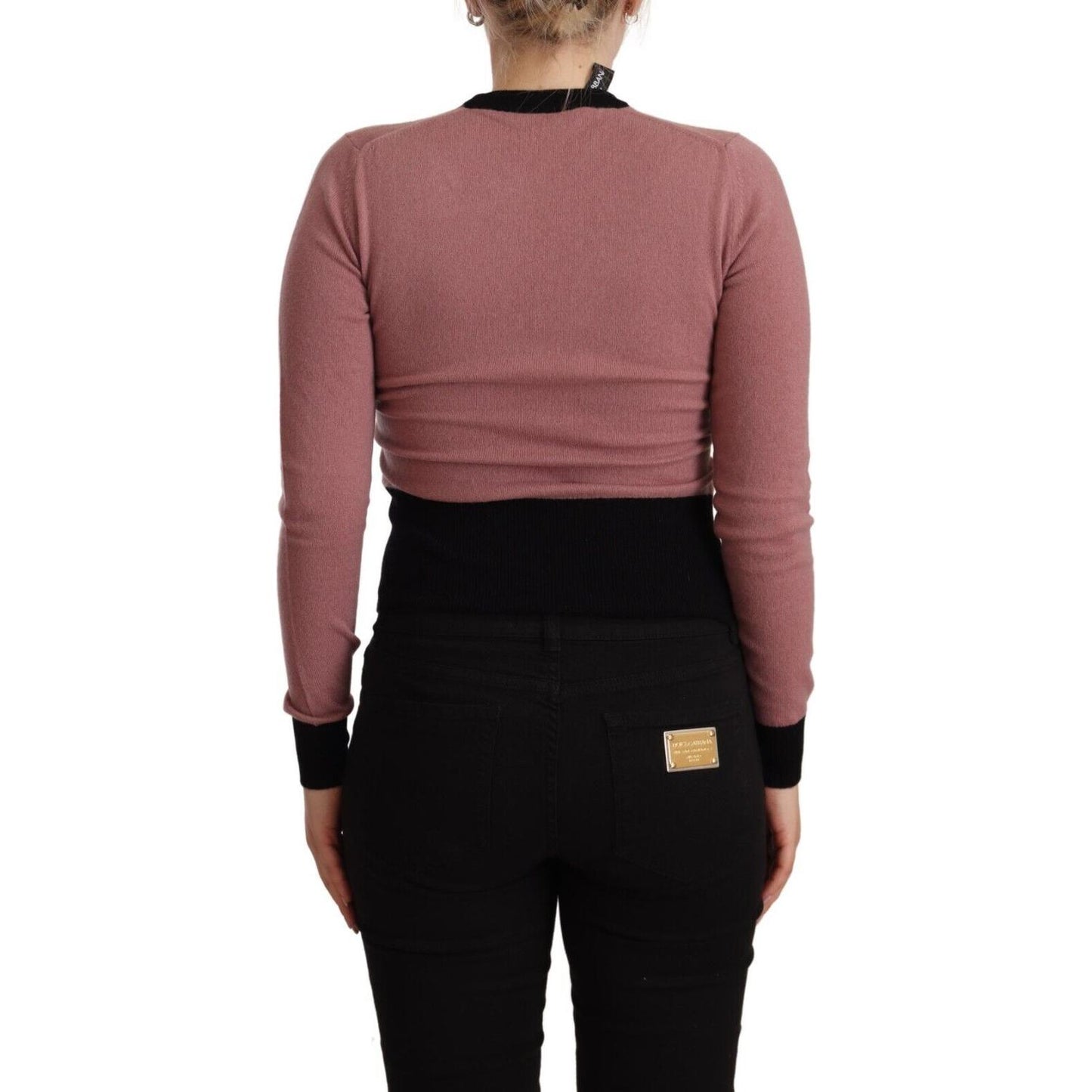 Dolce & Gabbana Pink Cashmere Crewneck Sartoria Pullover Sweater Dolce & Gabbana