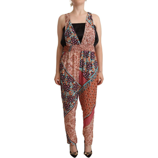 PINKO Multicolor Viscose Floral Print Women Jumpsuit Dress PINKO