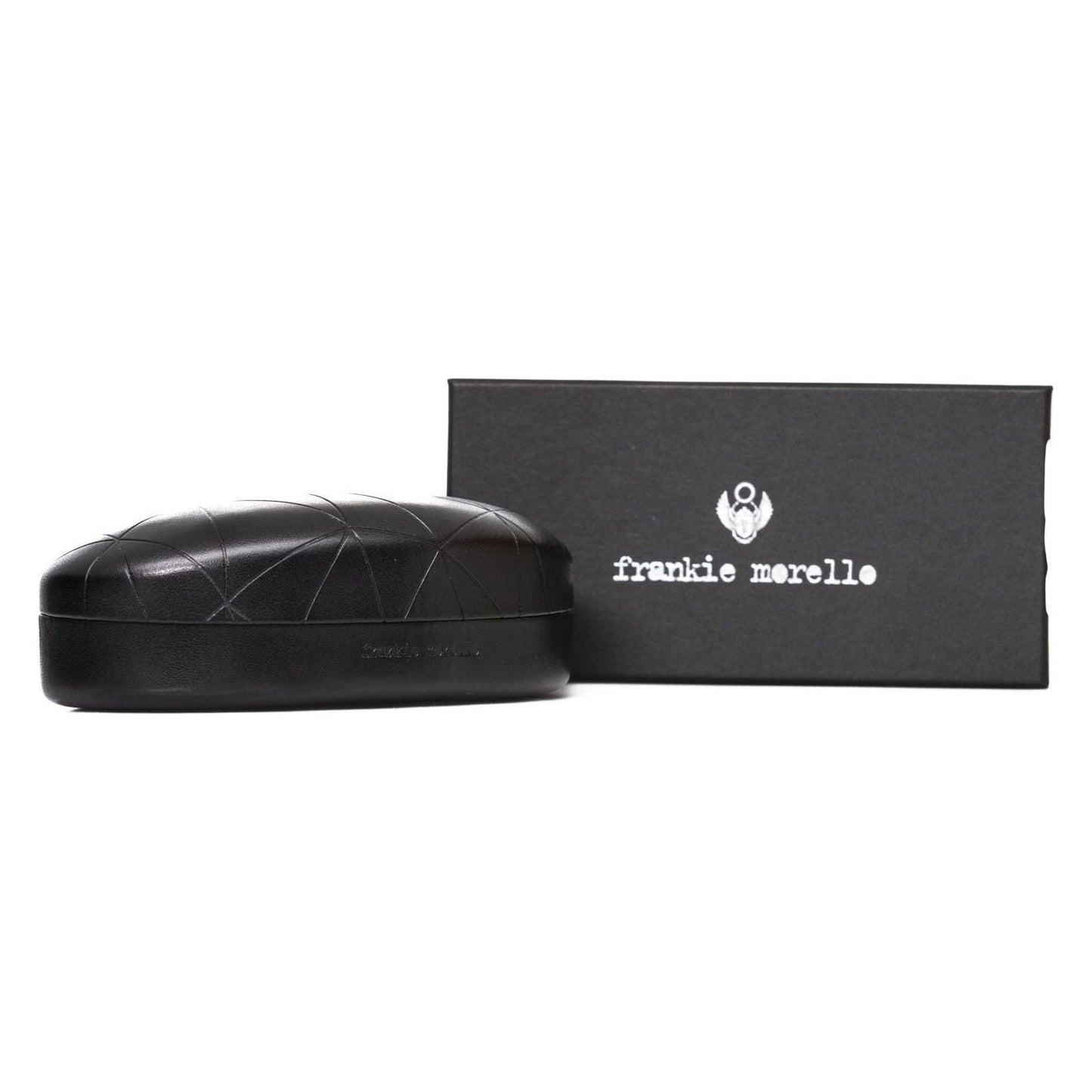 Frankie Morello Black Metallic Fibre Men Sunglasses