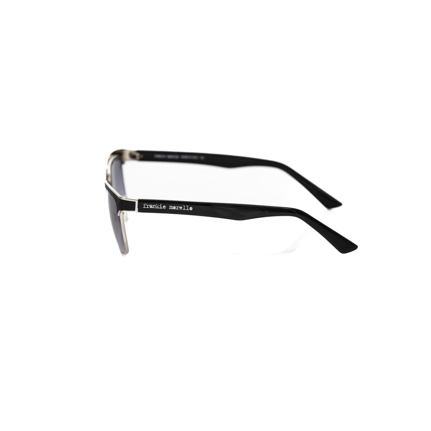 Frankie Morello Black Metallic Fibre Men Sunglasses