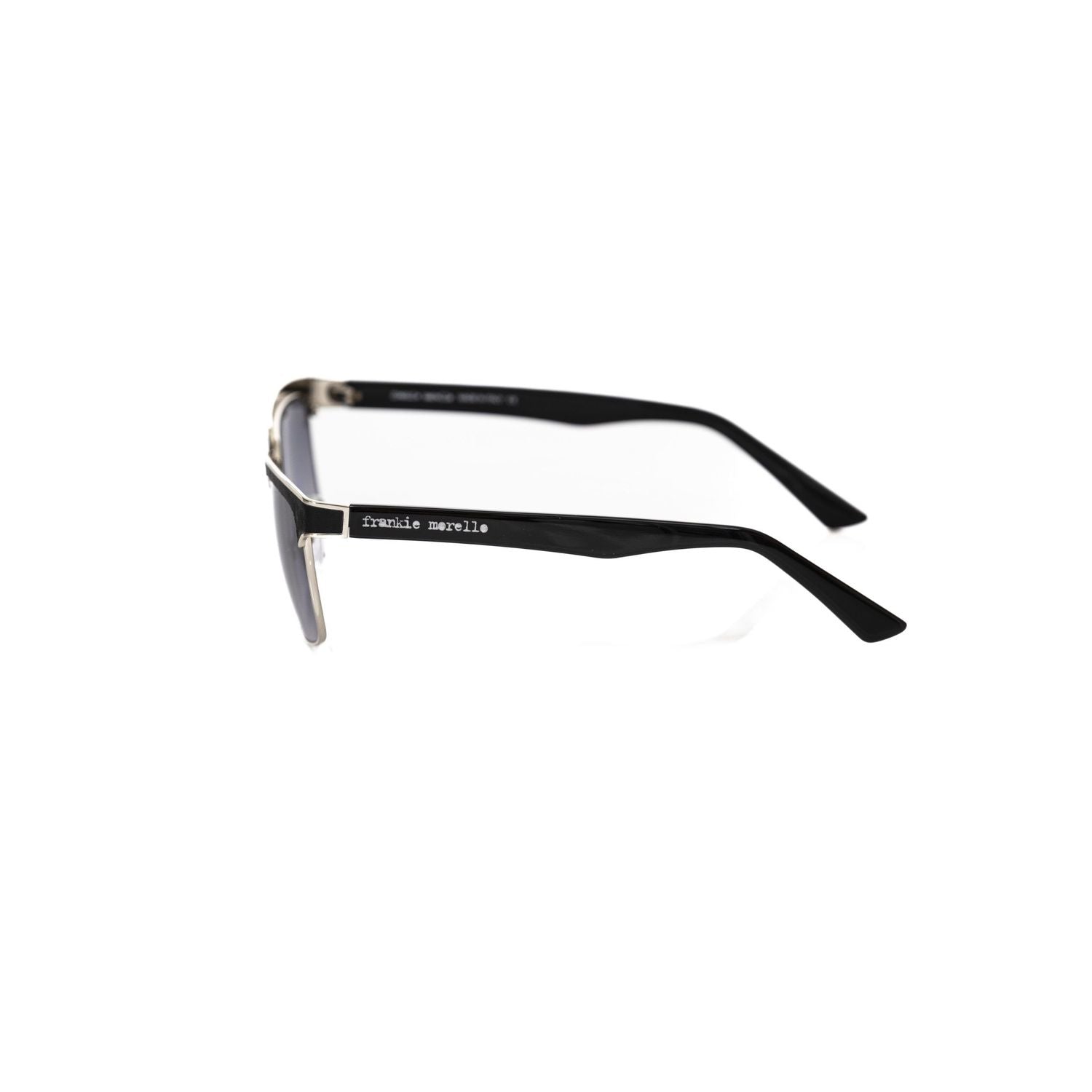 Frankie Morello Black Metallic Fibre Men Sunglasses