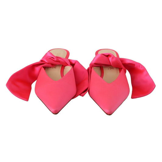 GIA COUTURE Pink Leather Lace Up Kitten Heels Pumps Shoes