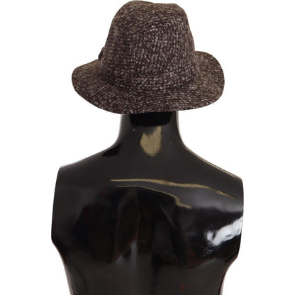 Dolce & Gabbana Gray Melange Blended Textured Tweed Hat