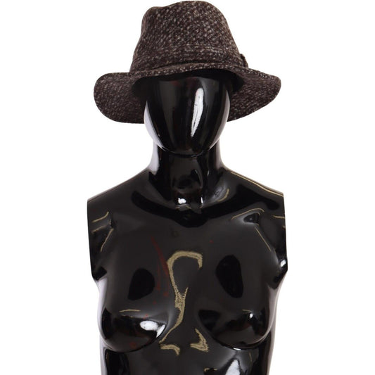 Dolce & Gabbana Gray Melange Blended Textured Tweed Hat Dolce & Gabbana