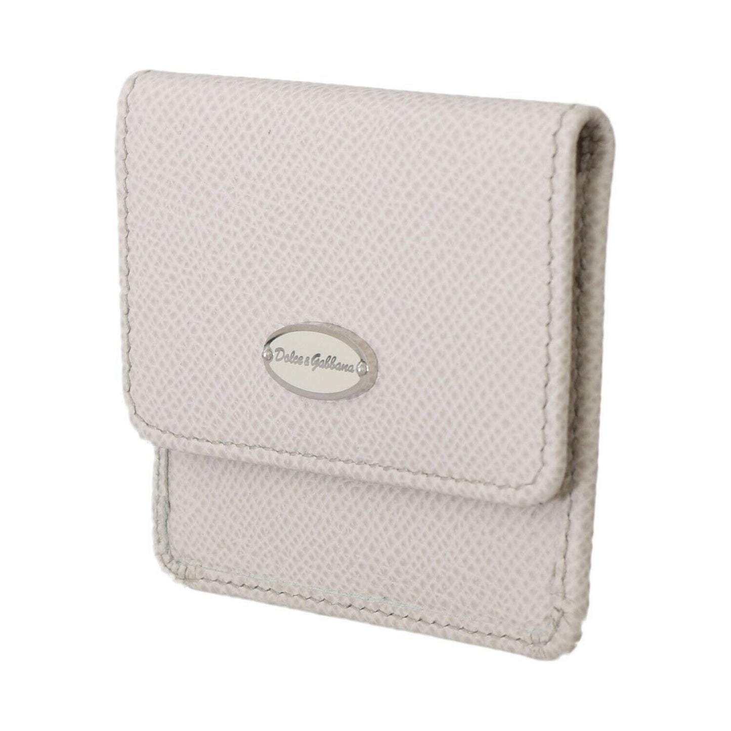 Dolce & Gabbana White Dauphine Leather Holder Pocket Wallet Condom Case Dolce & Gabbana