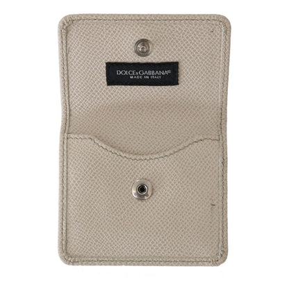 Dolce & Gabbana White Dauphine Leather Holder Pocket Wallet Condom Case Dolce & Gabbana