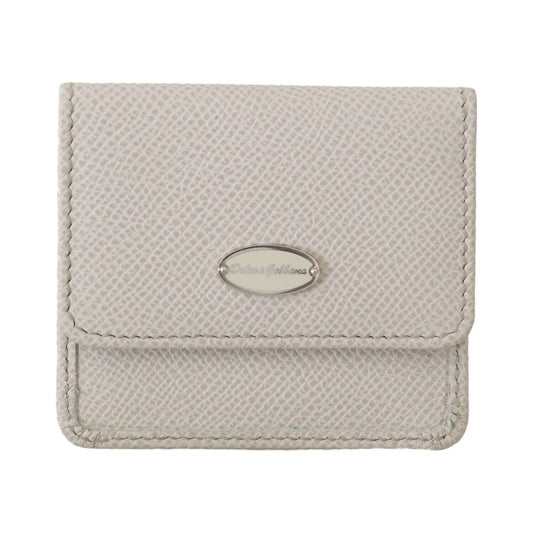 Dolce & Gabbana White Dauphine Leather Holder Pocket Wallet Condom Case Dolce & Gabbana