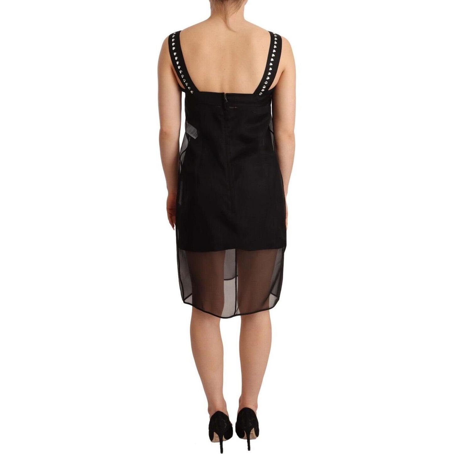 Dolce & Gabbana Black Silk Stretch Crystal Sheath Mini Dress Dolce & Gabbana