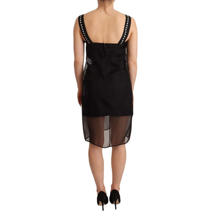 Dolce & Gabbana Black Silk Stretch Crystal Sheath Mini Dress Dolce & Gabbana