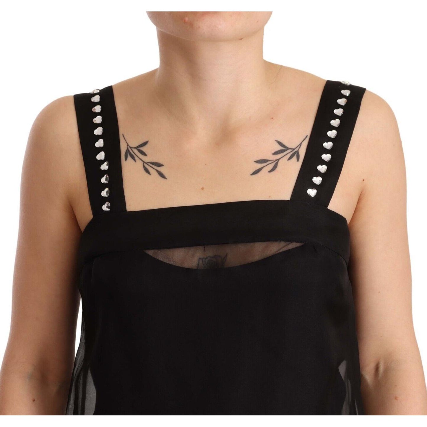 Dolce & Gabbana Black Silk Stretch Crystal Sheath Mini Dress Dolce & Gabbana