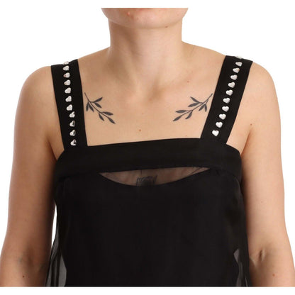 Dolce & Gabbana Black Silk Stretch Crystal Sheath Mini Dress Dolce & Gabbana