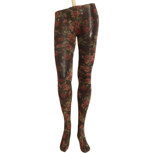 Dolce & Gabbana Black Floral Print Stockings Nylon Tights Dolce & Gabbana