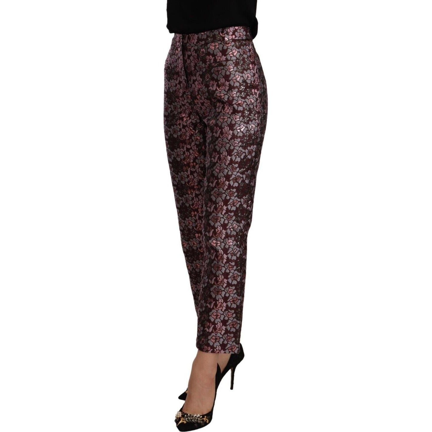 House of Holland Multicolor Floral Jacquard Flared Cropped Pants House of Holland