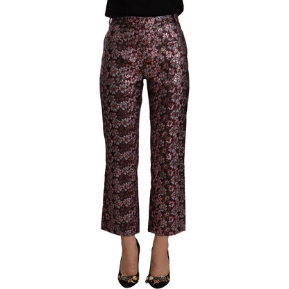 House of Holland Multicolor Floral Jacquard Flared Cropped Pants House of Holland