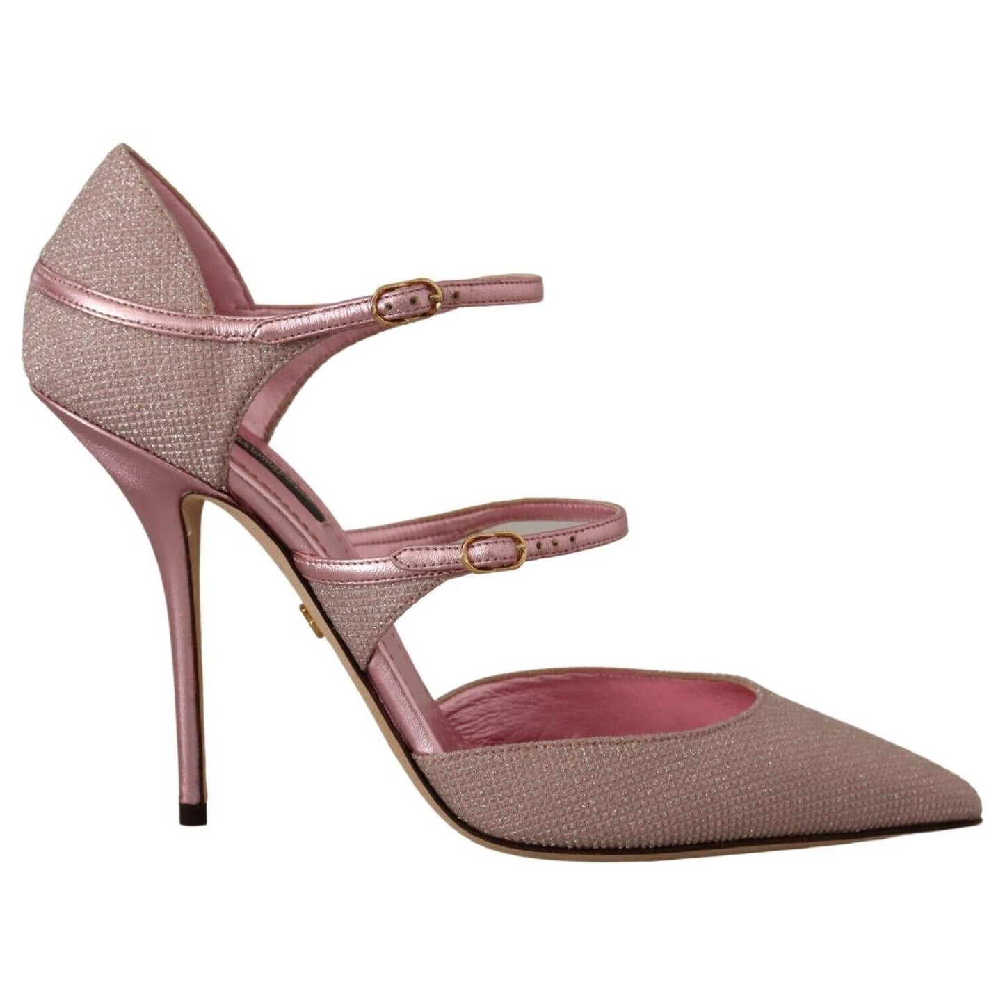 Dolce & Gabbana Pink Glittered Strappy Sandals Mary Jane Shoes Dolce & Gabbana