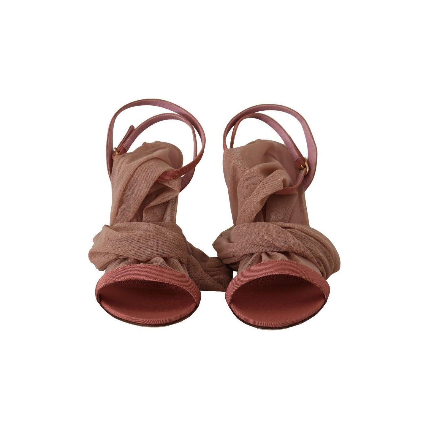 Dolce & Gabbana Pink Tulle Stretch Ankle Strap Sandals Shoes Dolce & Gabbana